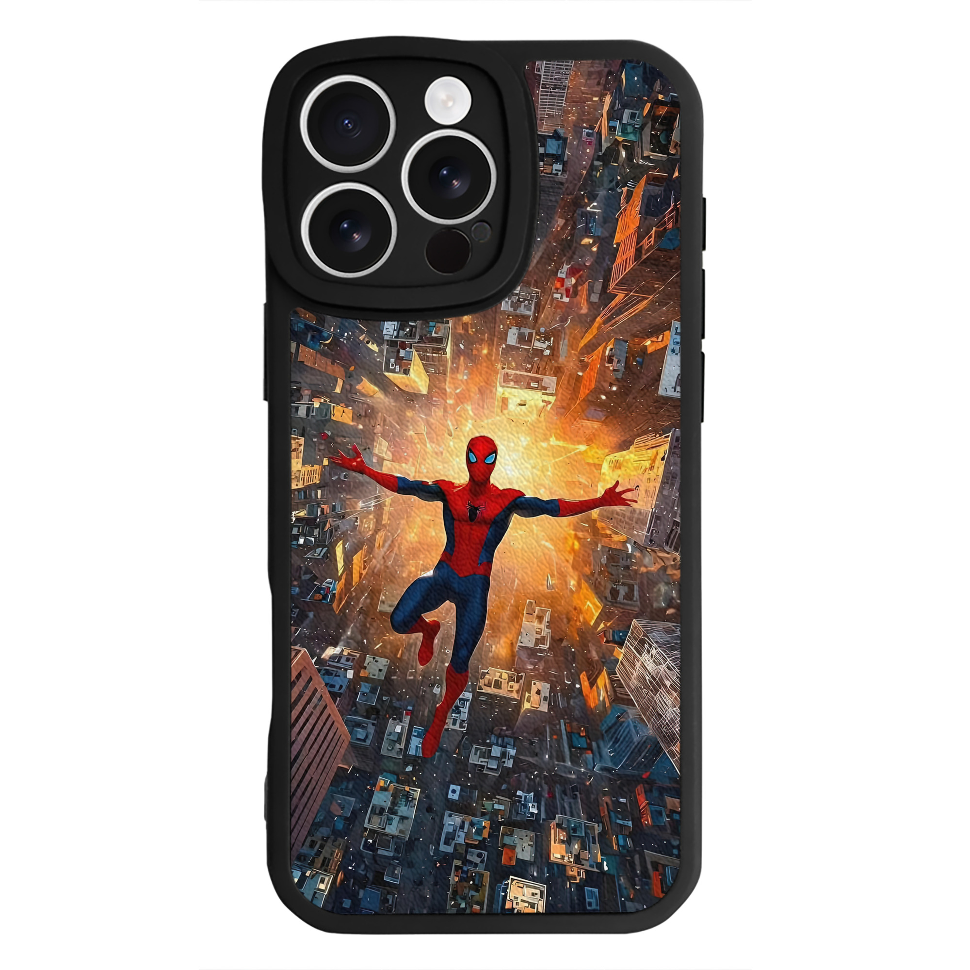 Spider Man スパイダーマン 【iPhone 16シリーズ対応】シリコンスマホケース（レザー調） 材質：シリコン